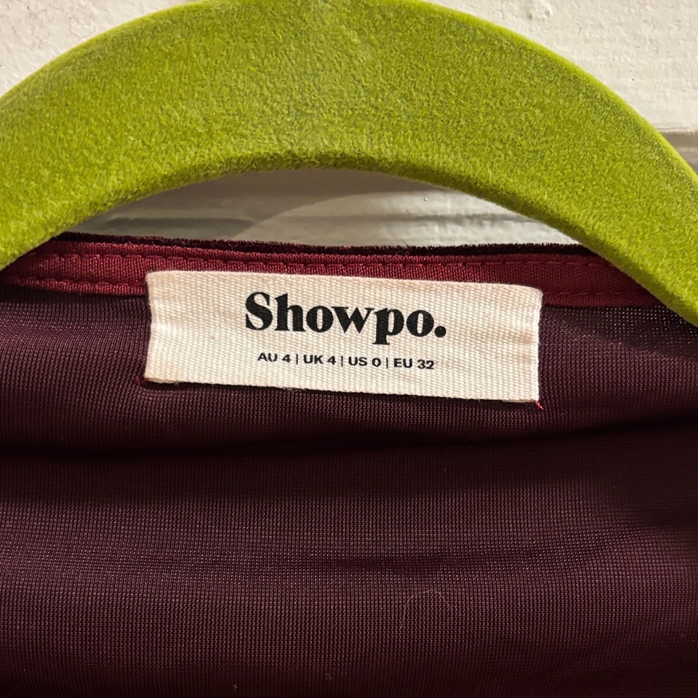 Showpo Burgundy Velvet Tie-Front Blouse - Picture 3 of 4